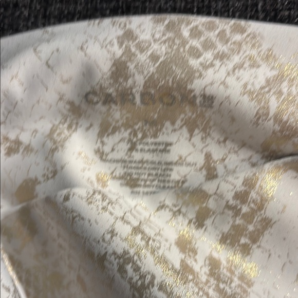 Carbon38 White and Gold snake print  Leggings, EUC M - Picture 2 of 4